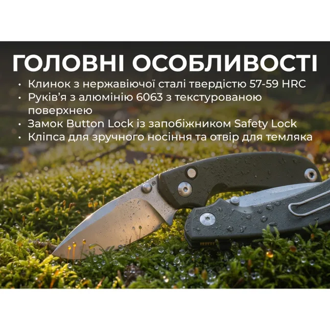 Нож складной карманный Ruike P736-AK, (7.5 см) 14C28N / алюминий, серый — Photo 11